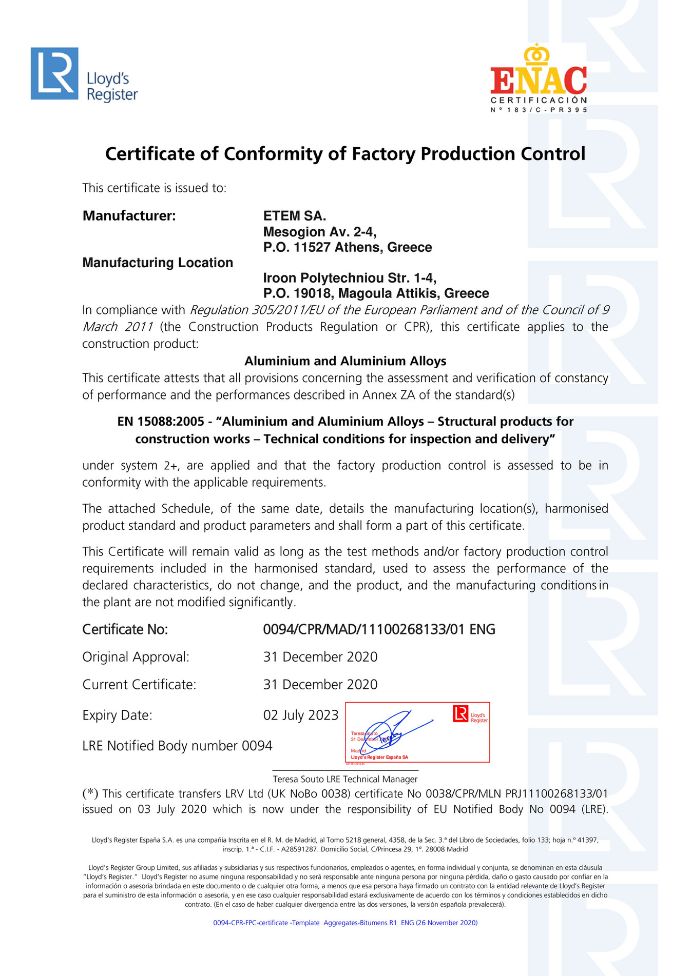 ETEM - Certificate of conformity - Page 21 For Certificate Of Inspection Template